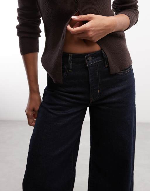 Levi's 728 jeansy z wysokim stanem i szerokimi nogawkami w kolorze indygo, 5 z 5