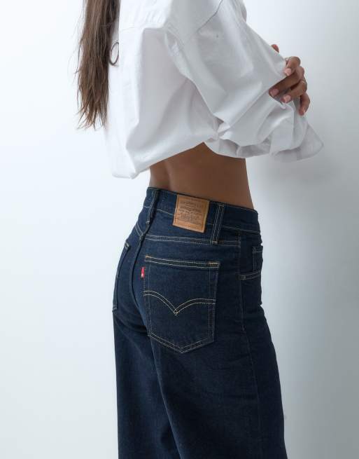Levi's - 728 - Vaqueros azul oscuro de talle muy alto y pernera ancha, 3 de 5