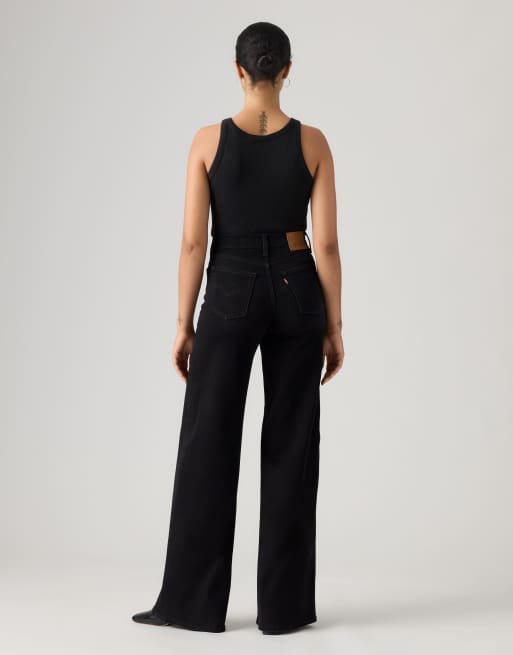 Levi's - 728 - Vaqueros negros de pernera ancha y talle alto, 2 de 4