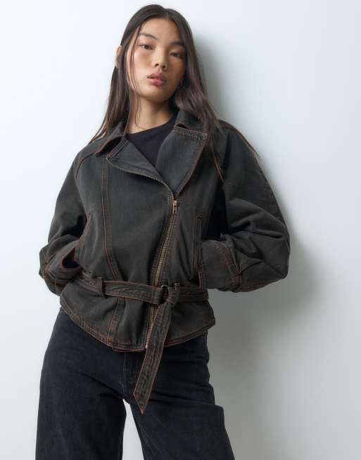 Levi's 80er Denim-Bomberjacke mit Taillenzug in Braun, 5 von 5