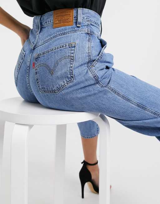 Levi s 80 s balloon leg jeans with pleat front in light blue