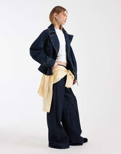 Levi's 80s denim cinch bomber jacket in blue, 2 of 4