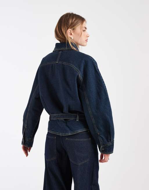 Levi's 80s denim cinch bomber jacket in blue, 4 of 4