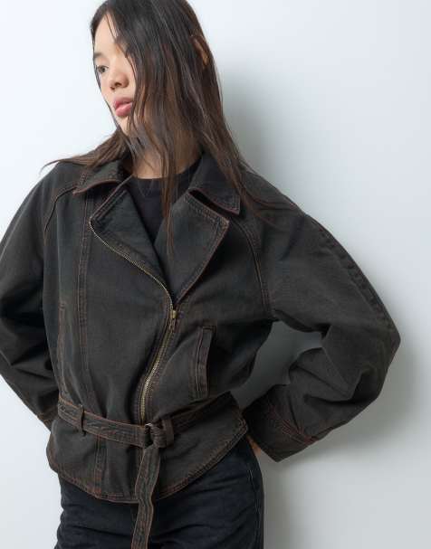 Levi's 80s denim cinch bomber jacket in brown - view 1