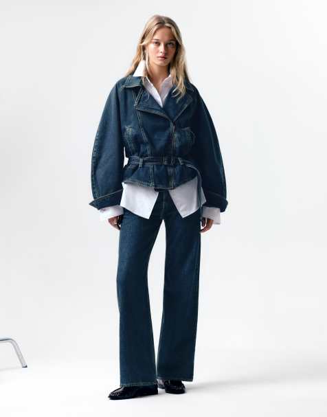 Levi's 80s denim cinch bomber jacket in dark blue - view 1