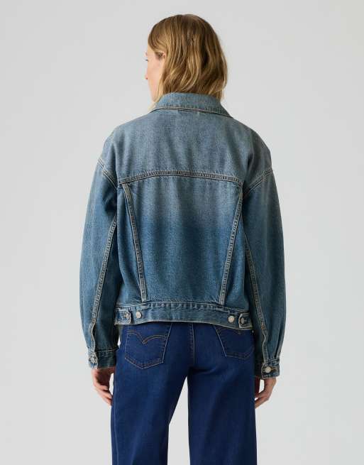 Levi's 90s Denim-Truckerjacke in Blau, 2 von 4