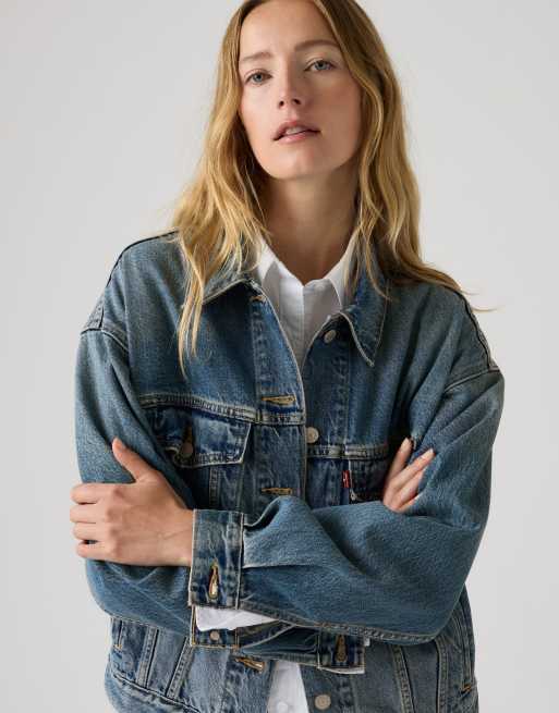 Levi's 90s Denim-Truckerjacke in Blau, 3 von 4