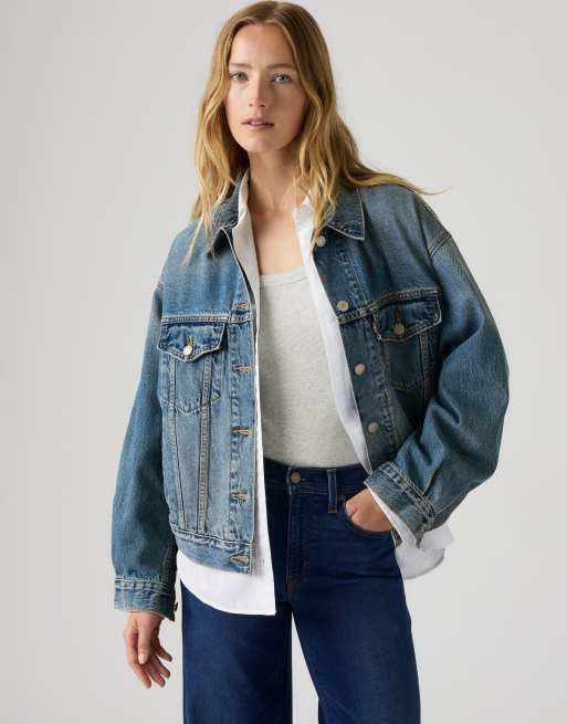 Levi's 90s Denim-Truckerjacke in Blau, 4 von 4