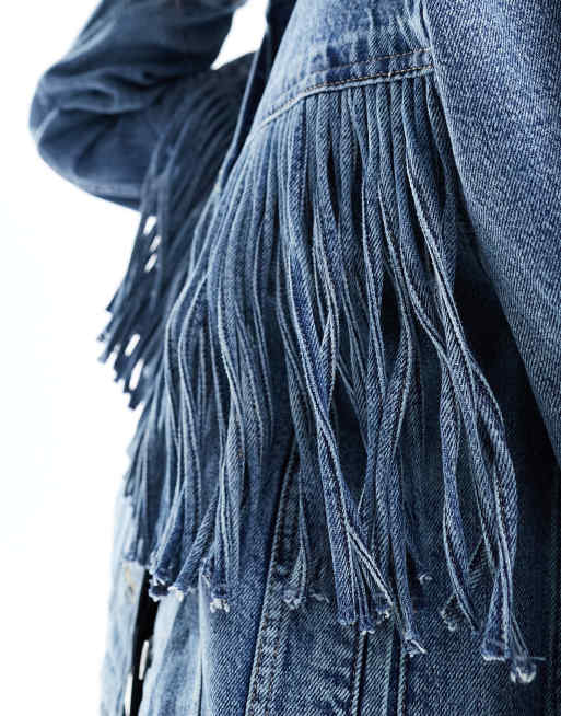 Levis fringe denim on sale jacket