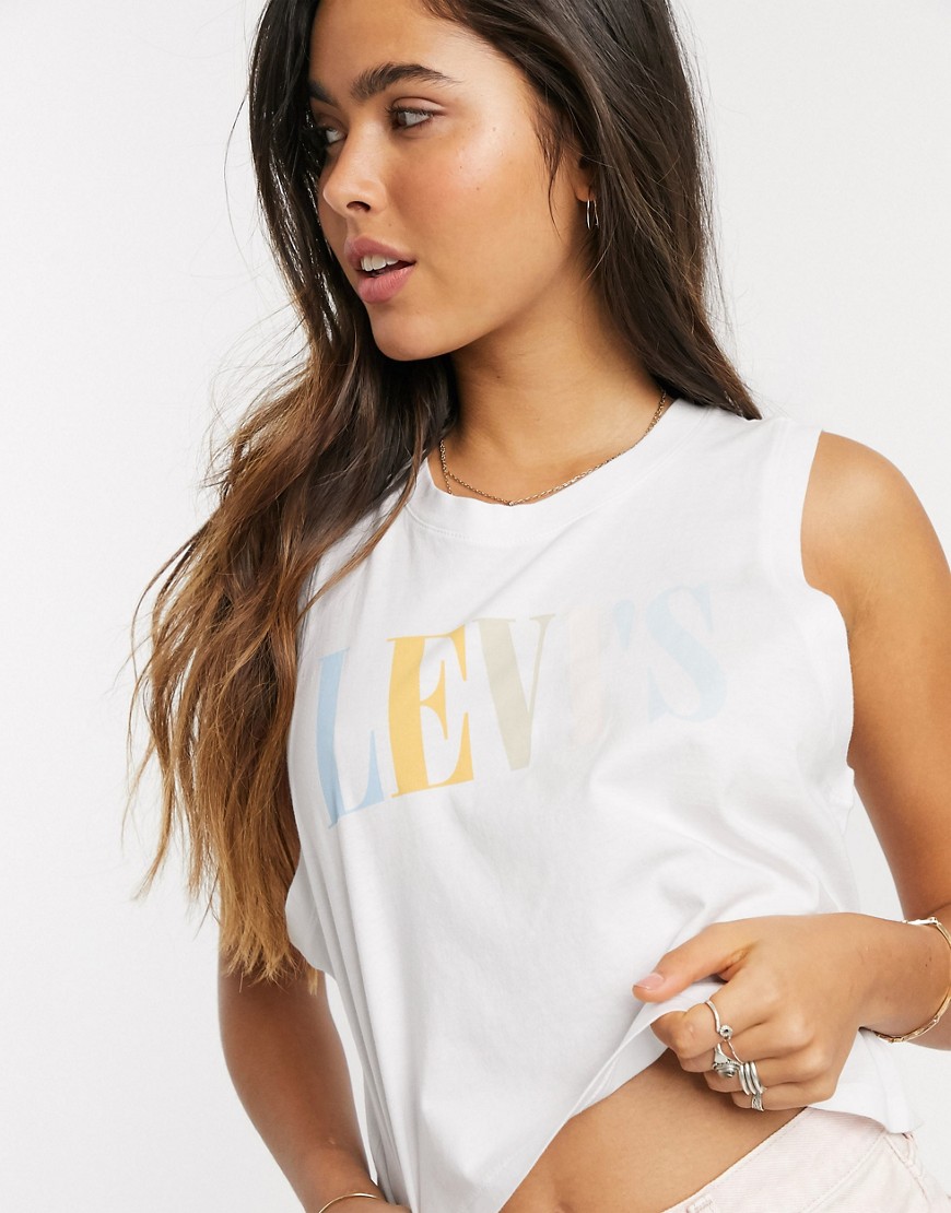 Levi's 90's graphic crop tank in white