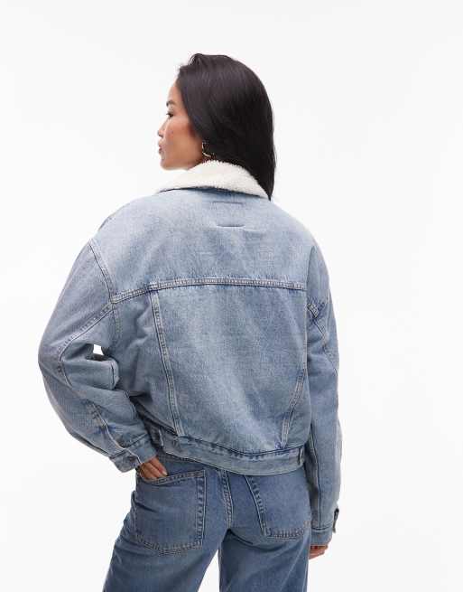 Levi's – 90s Sherpa – Trucker-Jeansjacke in heller Waschung, 4 von 4