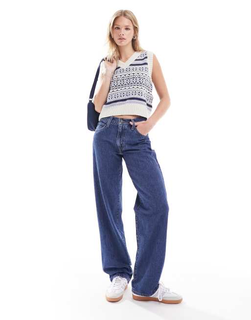 Women's Mid Rise Blue Baggy Fit Joggers – Levis India Store