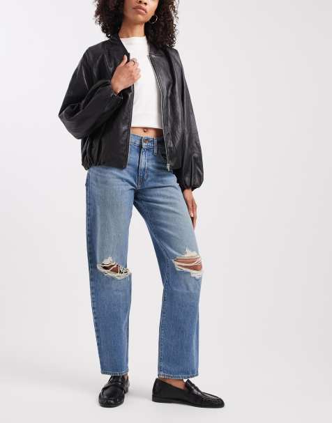 Levi's '94 baggy jeans med flænger ved knæene i mellemblå denim - view 1