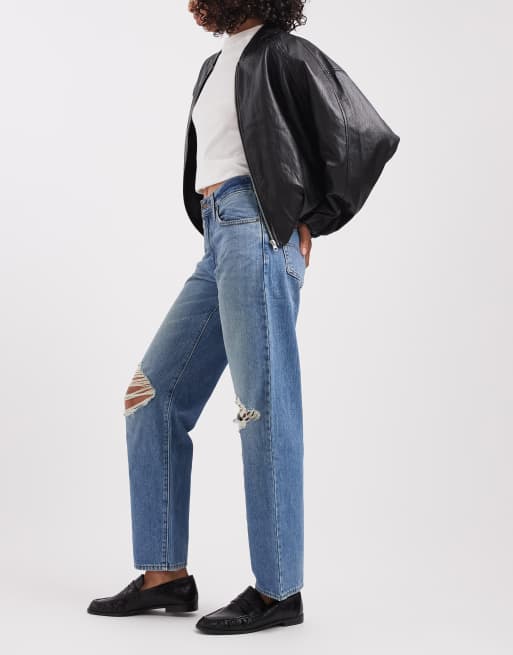 Levi's '94 baggy jeans med huller ved knæene i mellemblå, 3 af 5