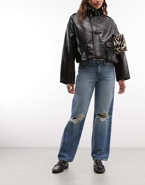 Levi's '94 baggy jeans with ripped knees in mid blue - view 1