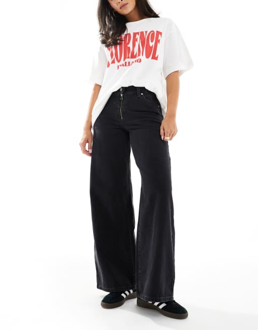 Levi's - '94 - Baggy motojeans met wijde pasvorm in zwart
