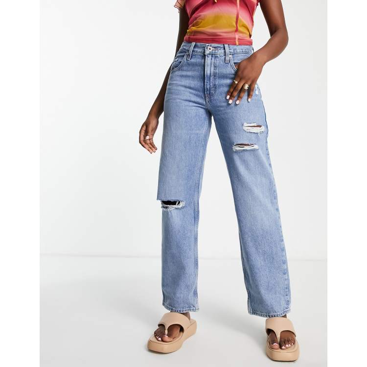 Levi's '94 baggy silvertab distressed straight jean in light wash