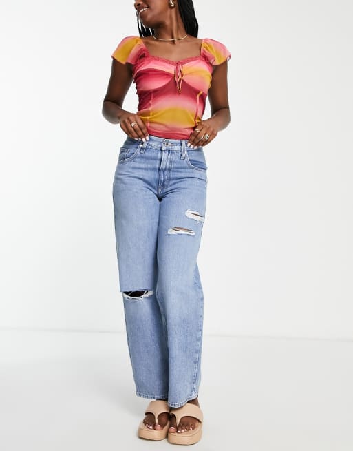 Levi's Women's 94 Baggy Wide Leg Jean (Also Available in Plus), Over  Exposure, 24 at  Women's Jeans store