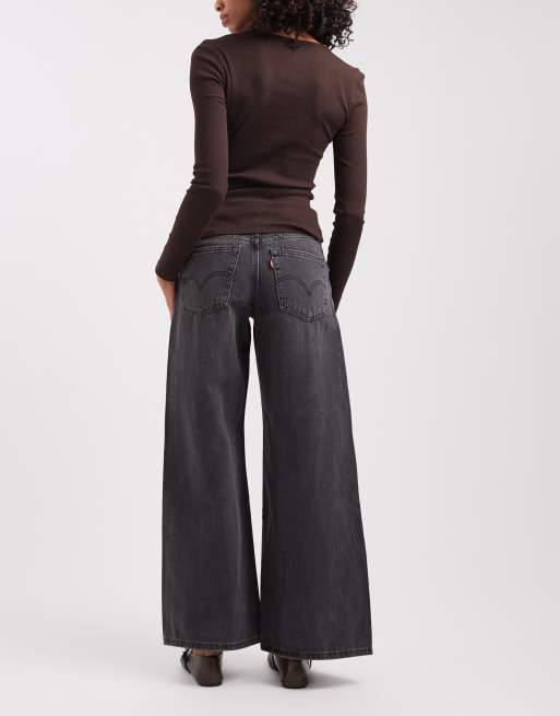 Levi's '94 baggy wide denim jeans in gewassen zwart, 2 van 5