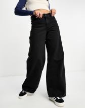 COLLUSION x013 mid rise wide leg jeans in midwash