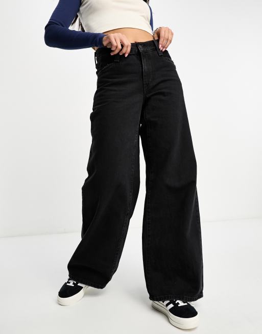 94 baggy wide leg women jeans - lavé moyen