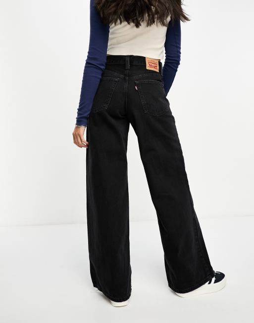 Levi's high water clearance wide leg jeans black