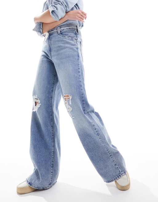 Levi's altered wide leg on sale jeans