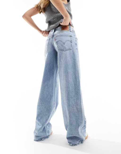 【BOK PLACE】Light blue washing span wave l wide denim pt XL Levi's '94 baggy wide leg jeans in light blue wash | ASOS