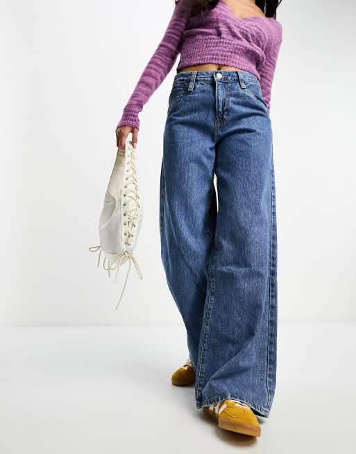 Levi s 94 baggy wide leg jeans in mid blue