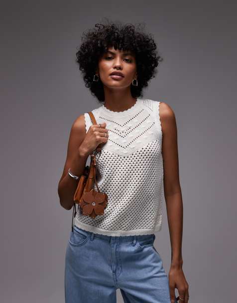 Levi's Adrienne crochet tank in ecru - view 1