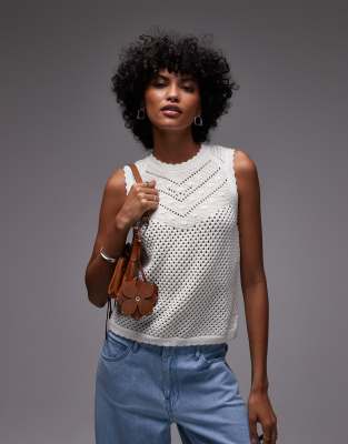 Levi's - Adrienne - Tanktop aus Häkelstoff in Ecru-Weiß