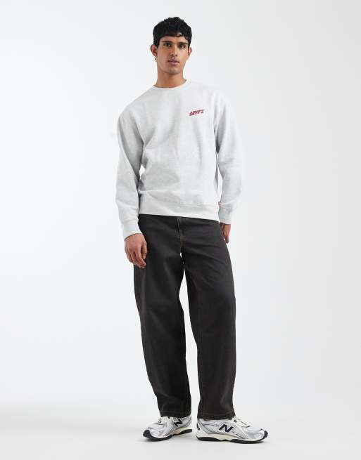 Levi's afslappet sweatshirt med grafisk print i gråmeleret, 2 af 5