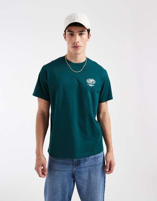 Levi's afslappet T-shirt med grafisk print på ryggen i grøn, 3 af 5