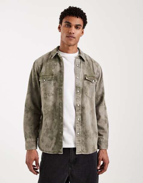 Levi's - Afslappet westernskjorte i denim med camouflageprint - view 1