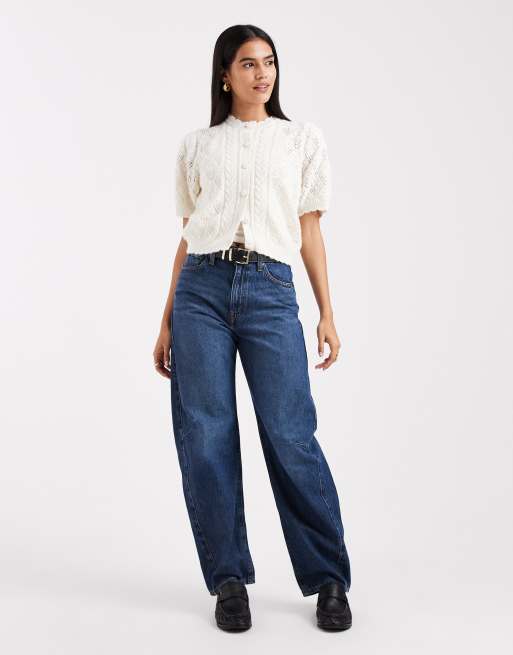 Levi's - Ajourgebreid vest met korte mouwen in crème, 3 van 4