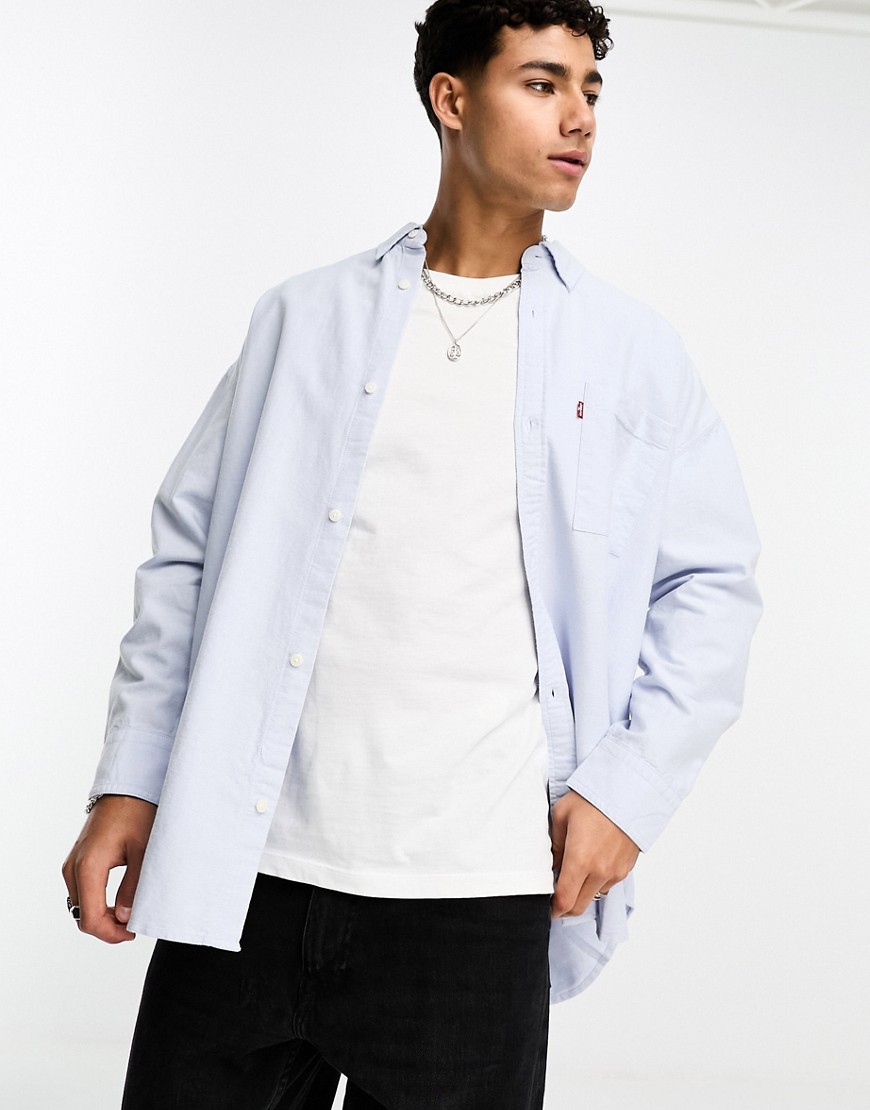 Levi's Alameda button down shirt in light blue with pocket logo
