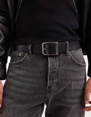 Levi's - Alderpoint - Ceinture en cuir avec boucle carrée - Noir