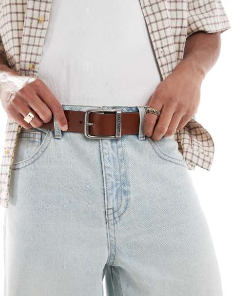Levi's - Alderpoint - Cintura in pelle color cuoio con fibbia squadrata - view 1
