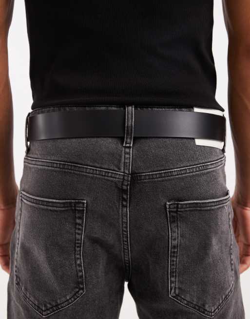 Levi's – Alderpoint – Czarny skórzany pasek z kwadratową klamrą, 3 z 3