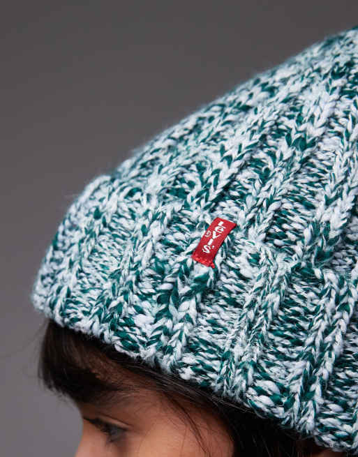 Levi's Alex speckle knit beanie in blue, 2 of 3