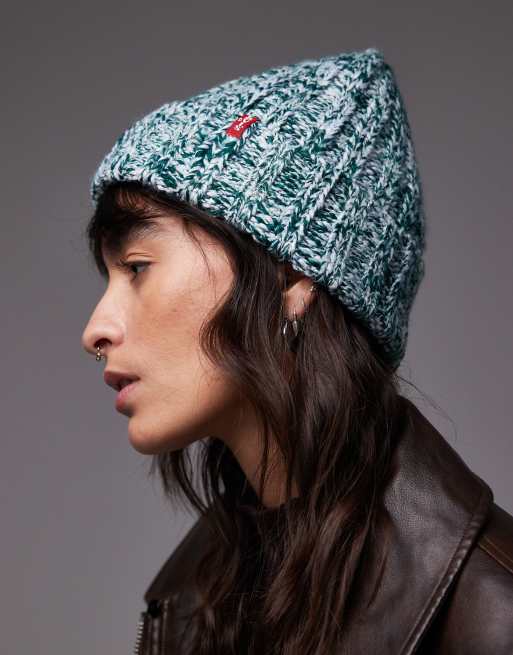 Levi's Alex speckle knit beanie in blue, 3 of 3