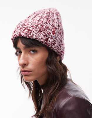 Levi's - Alex - Strickmütze in Rosa mit Sprenkelmuster
