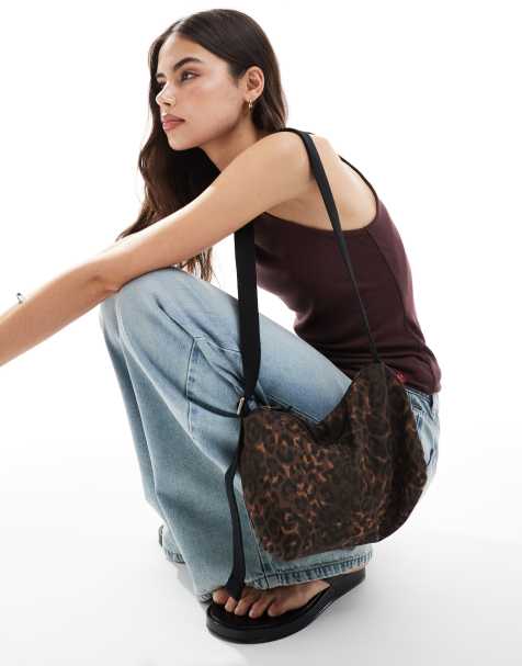 Levi's Ali cord shoulder bag with adjustable strap in leopard print - view 1