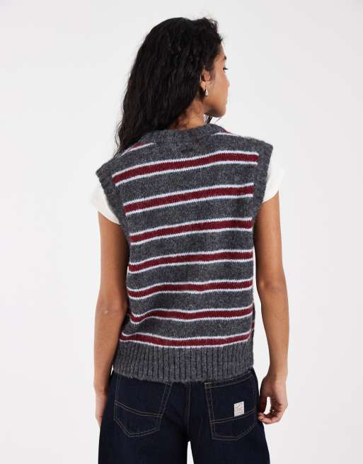 Levi's alice kamizelka swetrowa w paski w szarym kolorze, 4 z 4