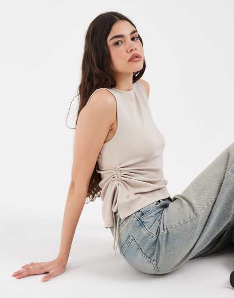 Levi's alila asymmetric jersey top in grey - view 1