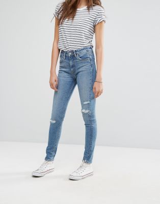 levi's 721 high rise skinny distressed