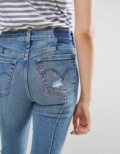 Levi's 721 high rise skinny gris hot sale