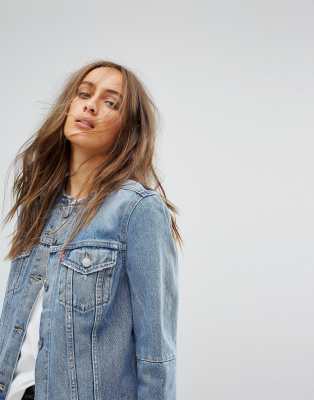 levis collarless denim jacket