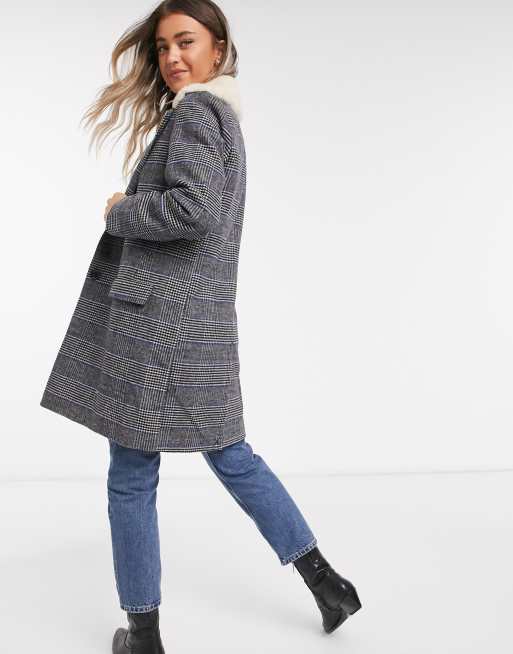 Levi's Amaya Coat TBD3 in check print | ASOS