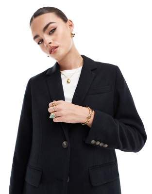 Levi's - Amber - Klassisch geschnittener Blazer aus Wollmischgewebe in Schwarz